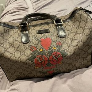 Gucci Limited Edition Tattoo Heart Boston Bag